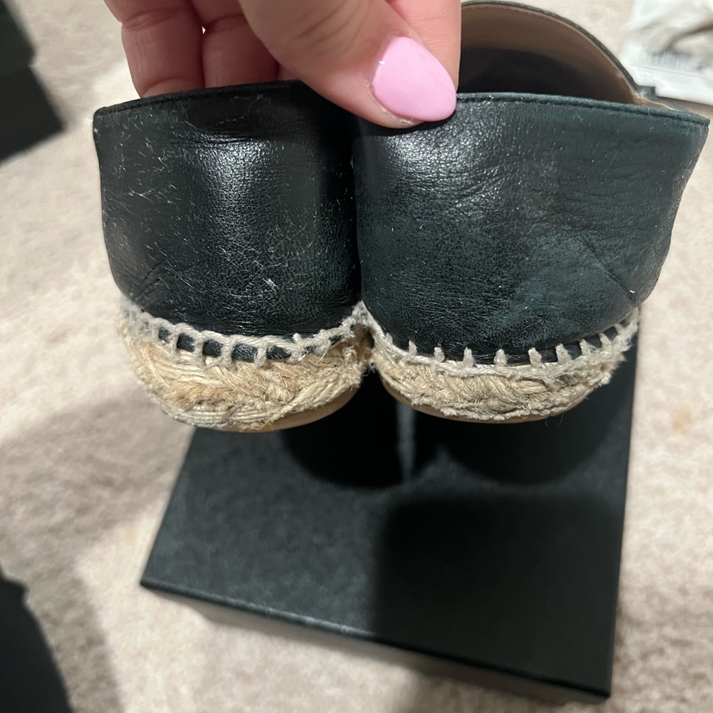 Chanel Black Leather Espadrilles with Iconic CC Logo - Picture 4 of 15